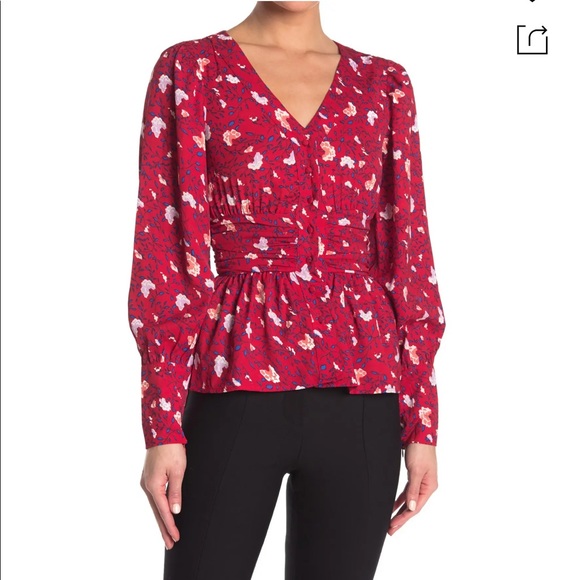 WALTER BAKER Clara Printed Peplum Blouse-NWT-XS - Picture 2 of 10